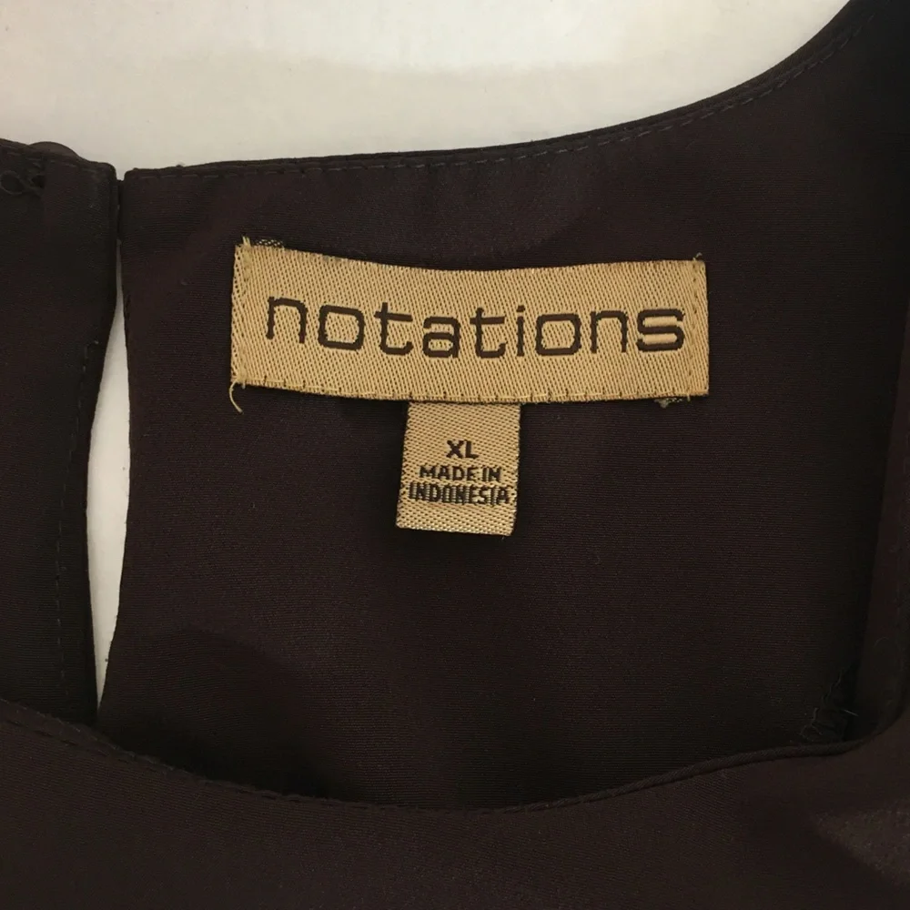 Notations Brown Layering Office Sleeveless Top, Women's XL - Picture 4 of 8